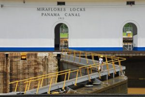 walkway at the Miraflores Locks of the Panama Canal
