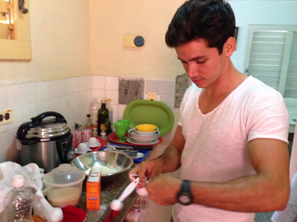 Adolfo learns how to use measuring spoons. He doesn't like the fact tsp means something different than Tsp.