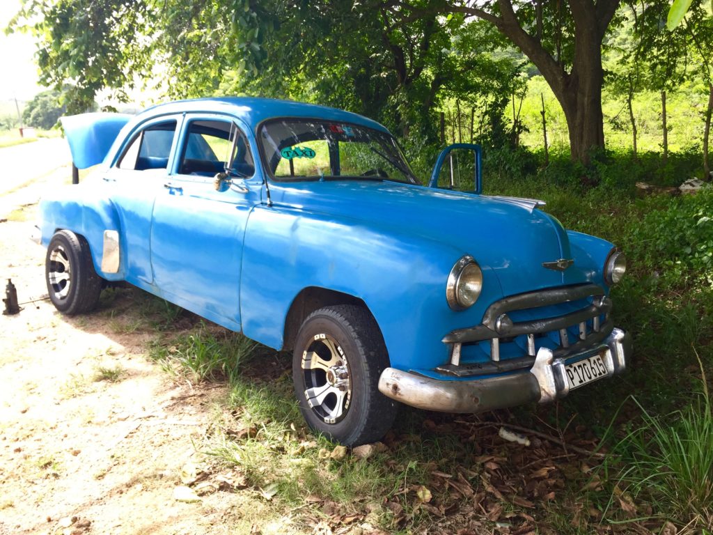 Blue vintage automobile