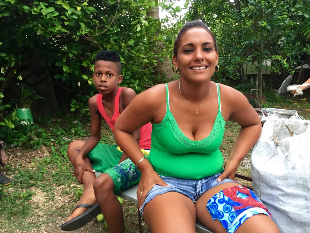 Cuban woman and child