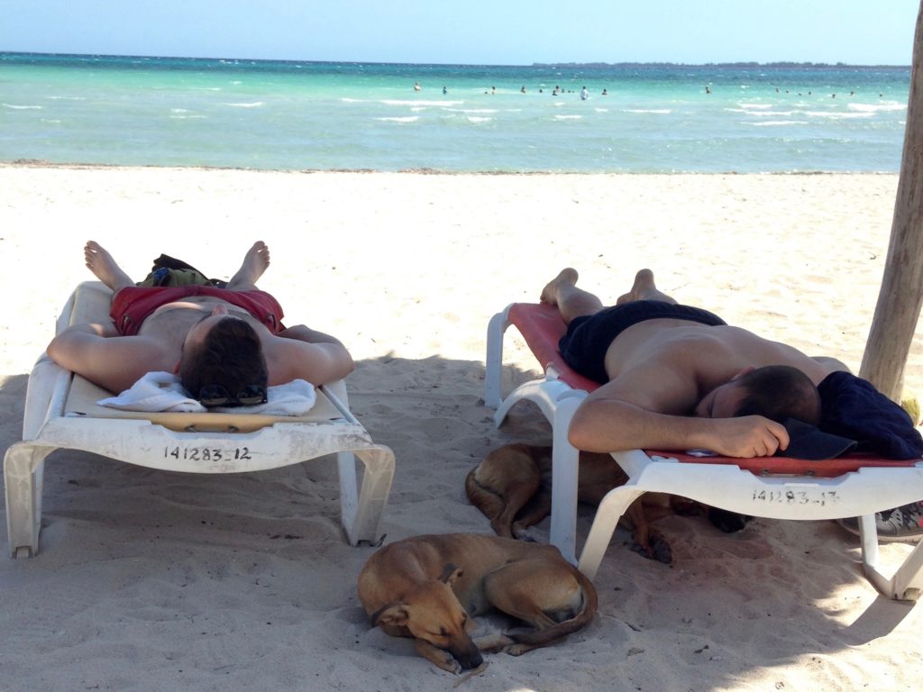 We stayed at a hotel right on the beach, and some of us took full advantage...