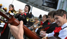 a mariachi band plays