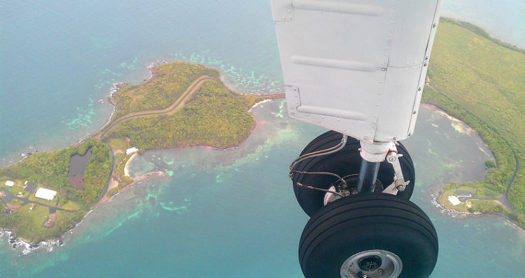 view of Puerto Rico from a tiny airplane