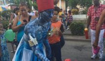 A street performer moves through the streets during the Carnavales celebration of Santiago de Cuba.