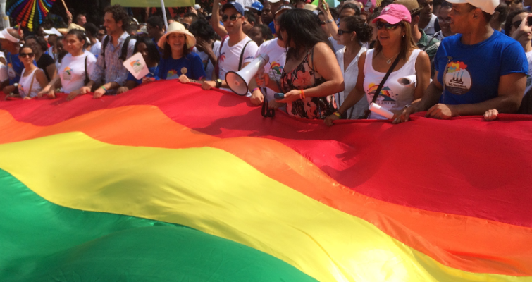 pride flag at Cuba's 2015 march